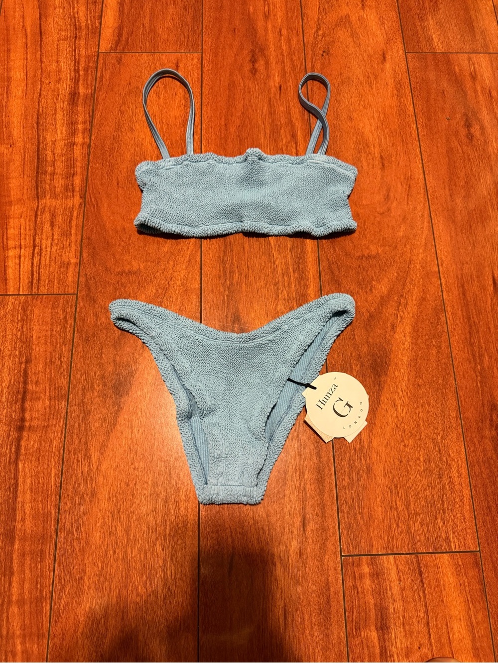 Hunza G Sky Blue Terry Bikini Set - Picture 2 of 7